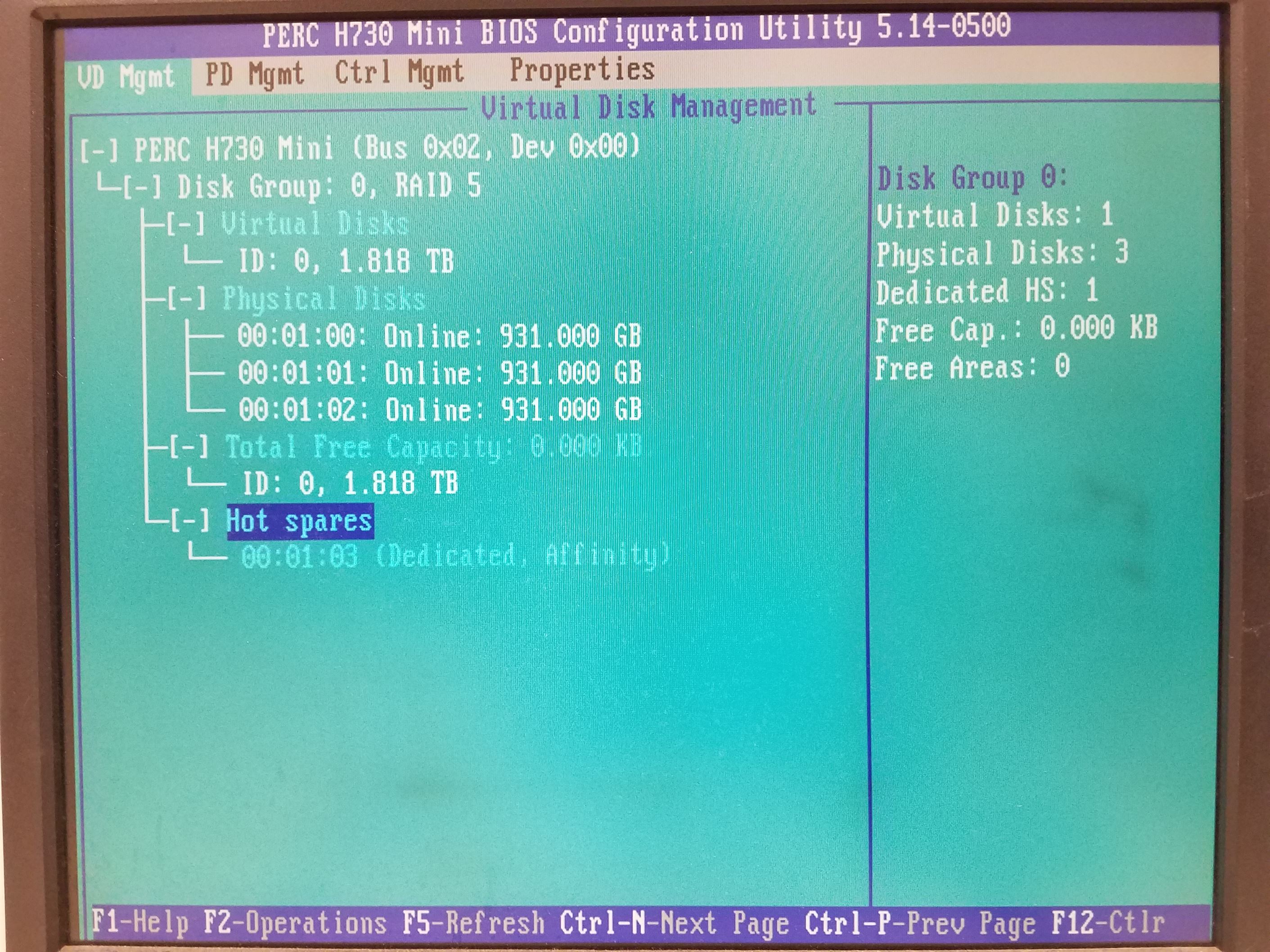 Computer Screen showing the foreign configurations 